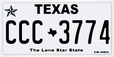 TX license plate CCC3774