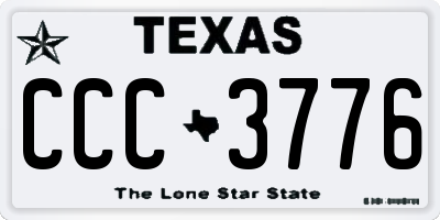 TX license plate CCC3776
