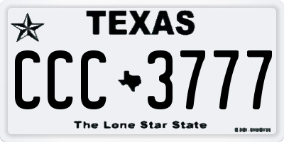 TX license plate CCC3777