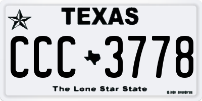 TX license plate CCC3778