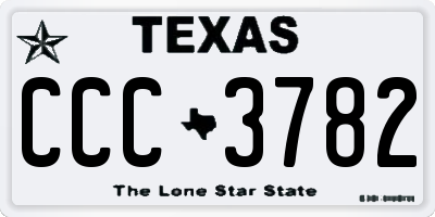 TX license plate CCC3782