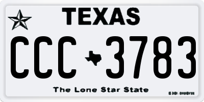 TX license plate CCC3783
