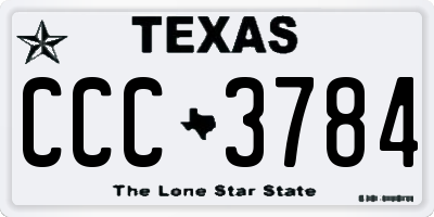 TX license plate CCC3784