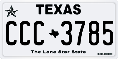 TX license plate CCC3785