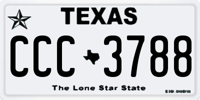 TX license plate CCC3788