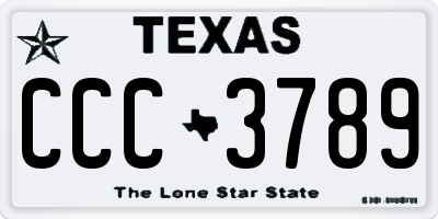 TX license plate CCC3789