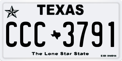 TX license plate CCC3791