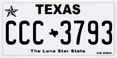 TX license plate CCC3793