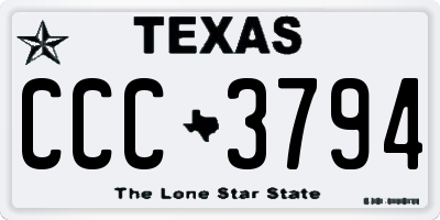 TX license plate CCC3794