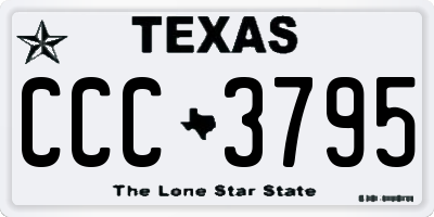 TX license plate CCC3795