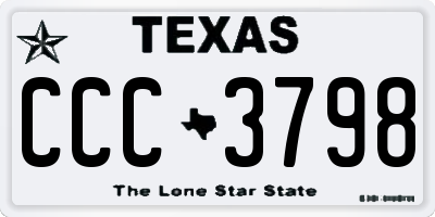 TX license plate CCC3798