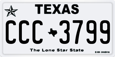 TX license plate CCC3799