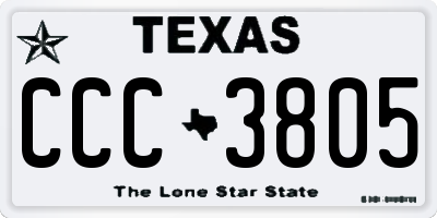TX license plate CCC3805