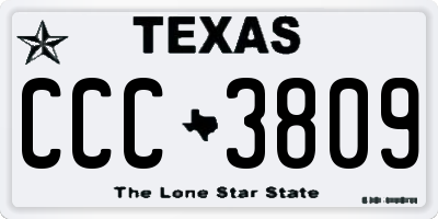 TX license plate CCC3809