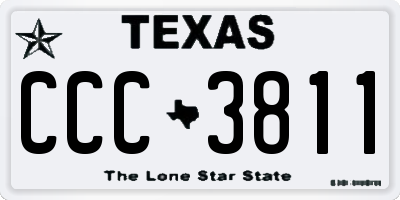 TX license plate CCC3811