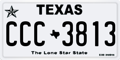 TX license plate CCC3813