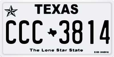 TX license plate CCC3814