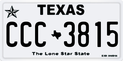 TX license plate CCC3815