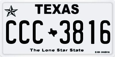 TX license plate CCC3816
