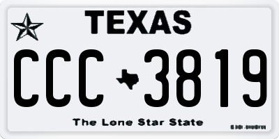 TX license plate CCC3819
