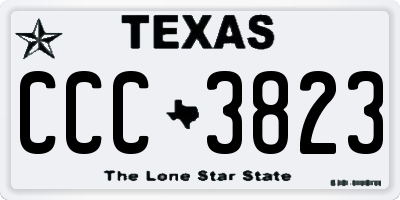 TX license plate CCC3823