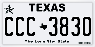 TX license plate CCC3830