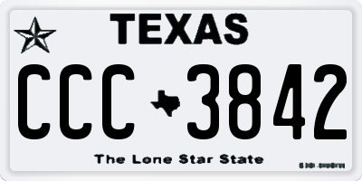 TX license plate CCC3842