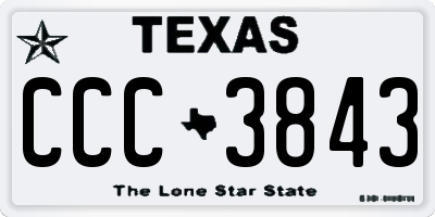 TX license plate CCC3843
