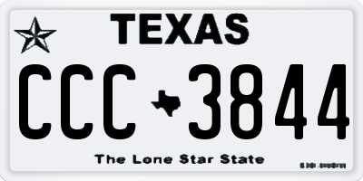 TX license plate CCC3844