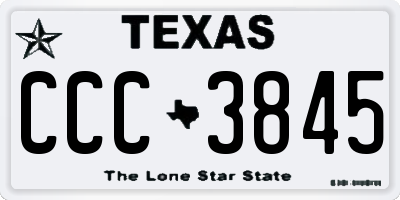 TX license plate CCC3845