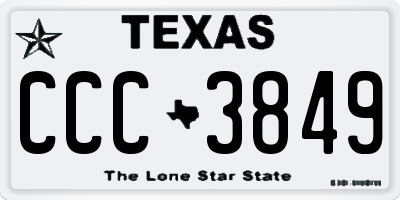 TX license plate CCC3849