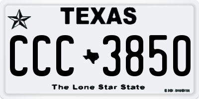 TX license plate CCC3850