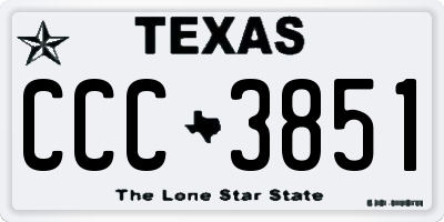 TX license plate CCC3851