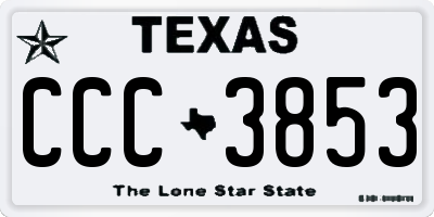 TX license plate CCC3853