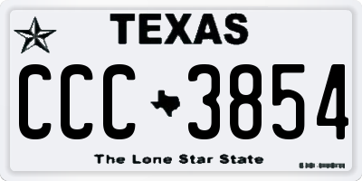 TX license plate CCC3854