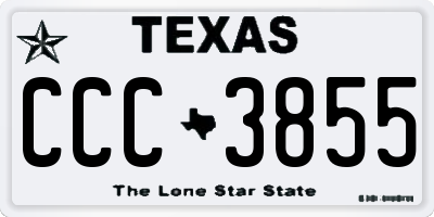 TX license plate CCC3855