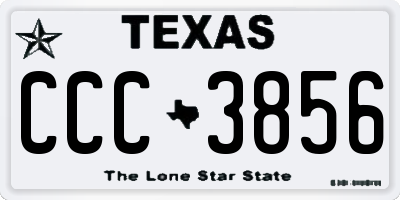 TX license plate CCC3856