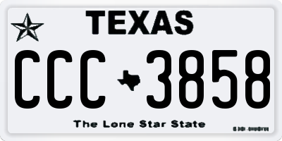TX license plate CCC3858