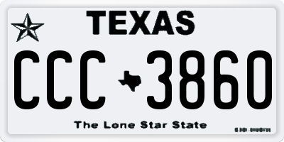 TX license plate CCC3860