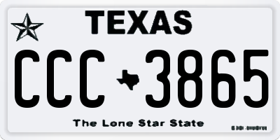 TX license plate CCC3865