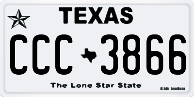 TX license plate CCC3866