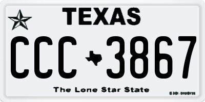TX license plate CCC3867