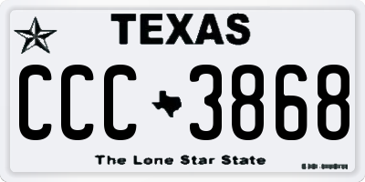 TX license plate CCC3868