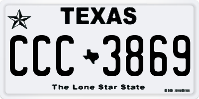 TX license plate CCC3869
