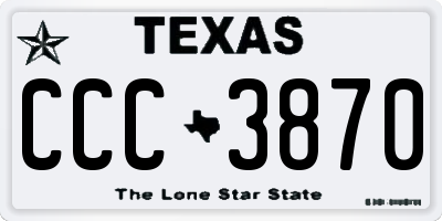 TX license plate CCC3870