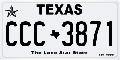 TX license plate CCC3871