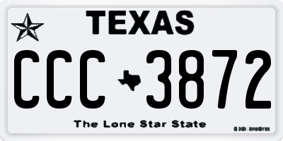 TX license plate CCC3872