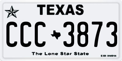 TX license plate CCC3873