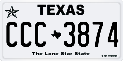 TX license plate CCC3874