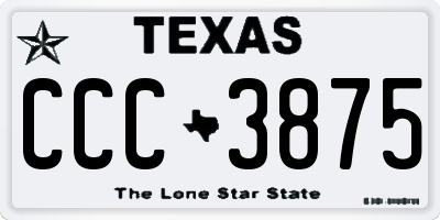 TX license plate CCC3875
